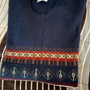 Brian MacNeil size XL Men's Navy Sweater with Geometric Pattern